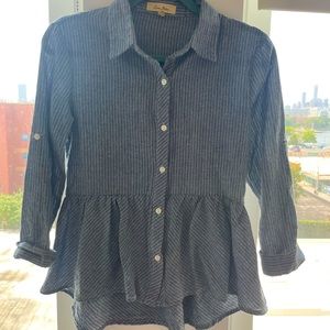 Blue striped button down